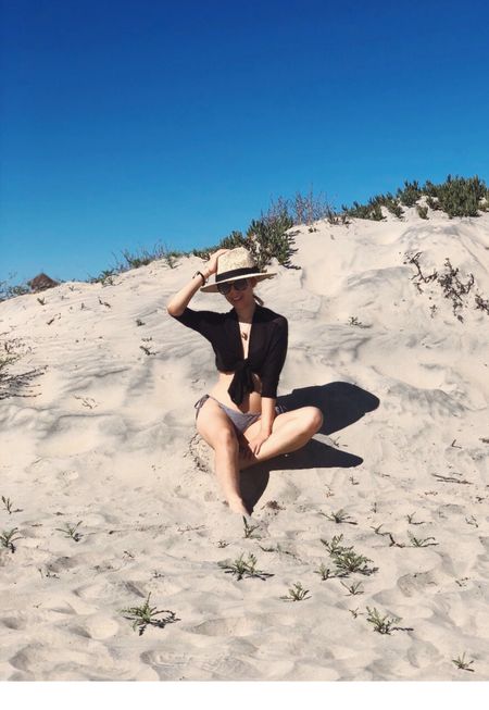 It’s still so warm in San Diego! I wore a black and white gingham tie sides bikini bottom and paired it with a sheer black top with a Panama hat.

#LTKstyletip #LTKswim #LTKfindsunder100