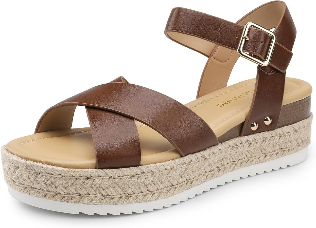 DREAM PAIRS Women's Stylish Platform Espadrille Wedge Sandals Open Toe Summer Shoes Crisscross Ba... | Amazon (CA)