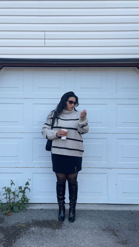 fall outfit inspo knit sweater jumper black mini skirt black side slit skirt knee high boots crocodile boots oversized sweater

#LTKmidsize #LTKsalealert #LTKGiftGuide