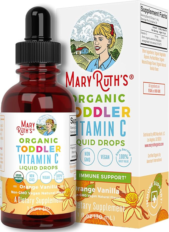 Vitamin C Supplement for Kids | USDA Organic Vitamin C Liquid Drops for Kids Ages 1-3 | Vitamin f... | Amazon (US)