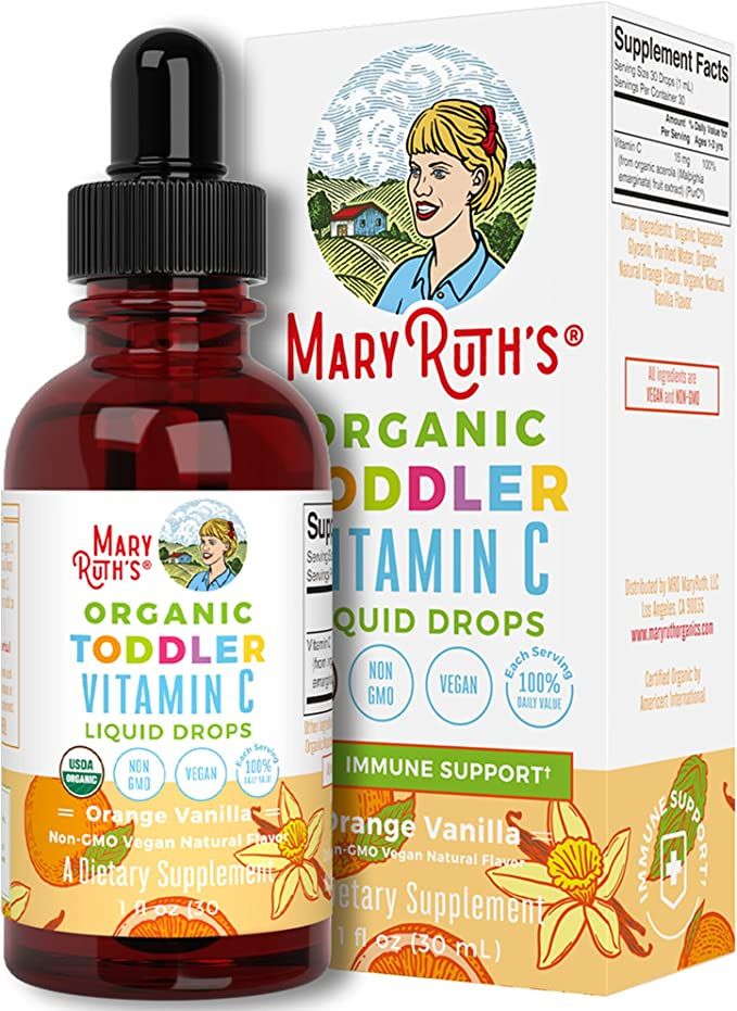 Vitamin C Supplement for Kids | USDA Organic Vitamin C Liquid Drops for Kids Ages 1-3 | Vitamin f... | Amazon (US)