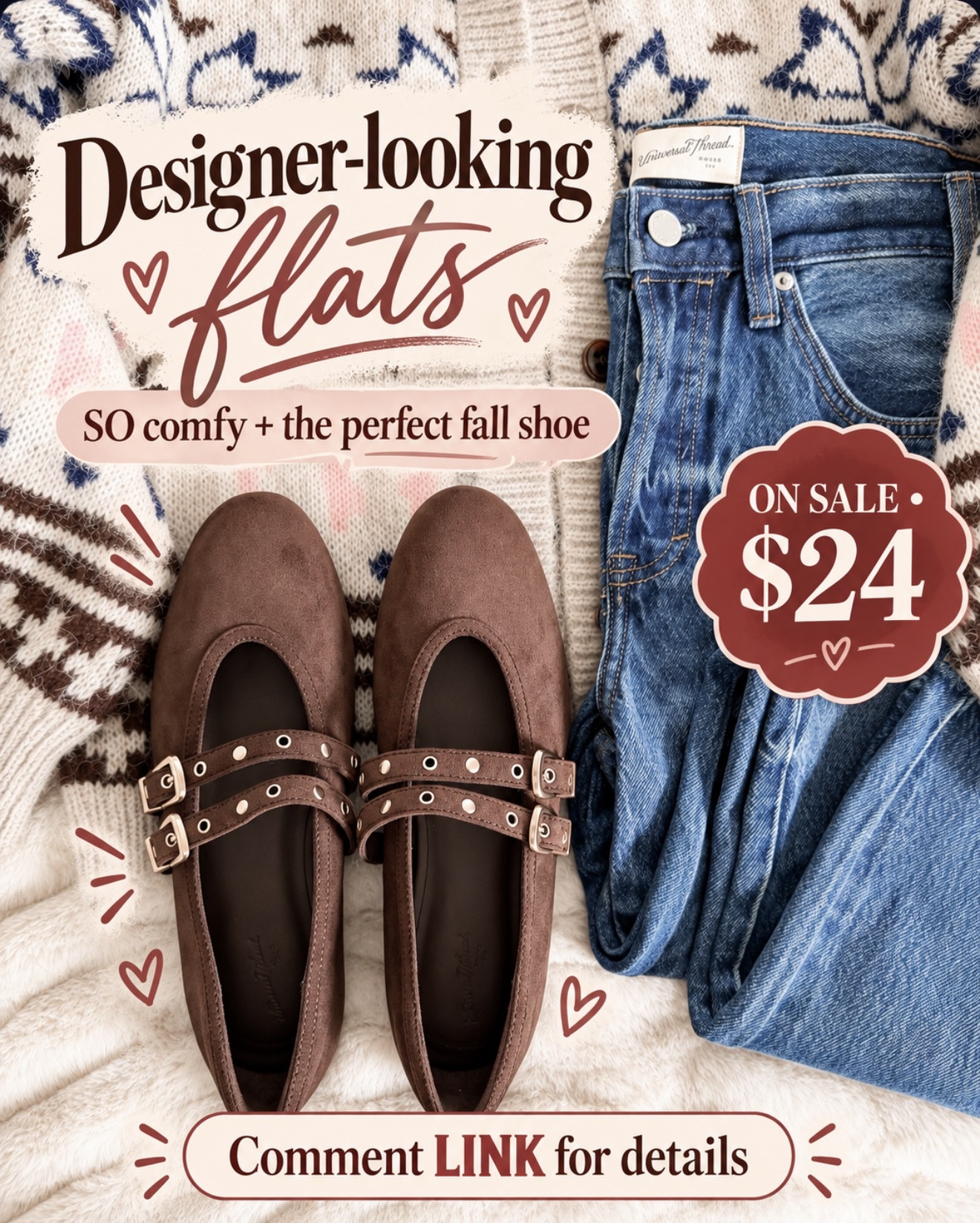 Designer-looking flats for just $24?! They’re so comfy and the prettiest fall shoe with jeans 🙌🏻 Comment LINK for details!

#LTKSaleAlert #LTKOver40 #LTKmomlife