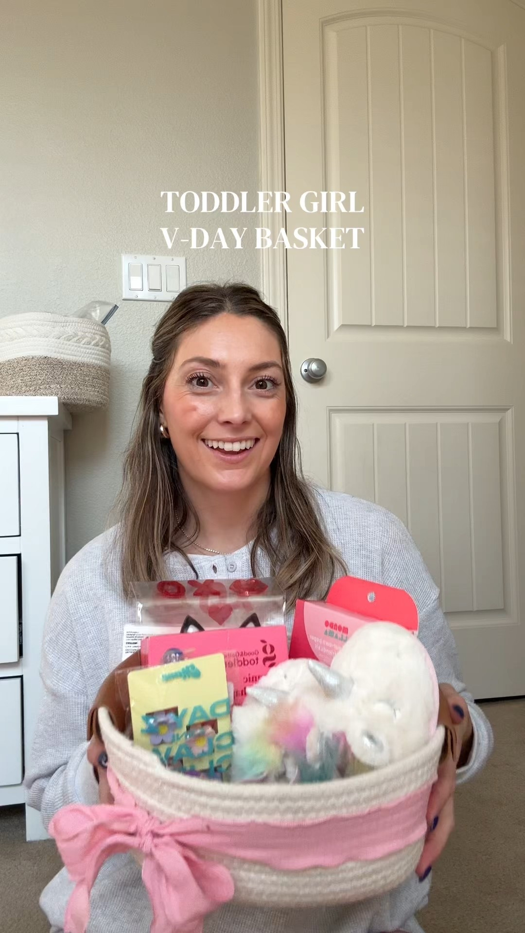 Toddler Valentine's Day basket, toddler valentines, 