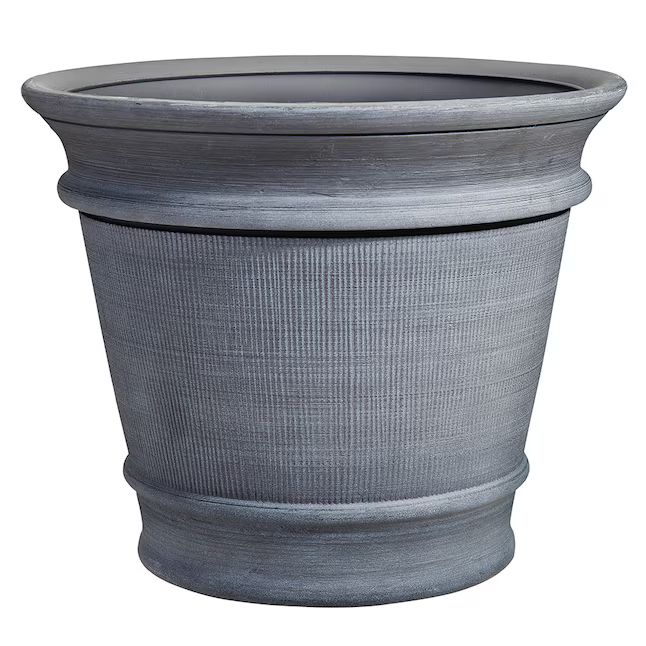 allen + roth 15.87-in W x 13.03-in H Gray Resin Traditional Indoor/Outdoor Planter | Lowe's