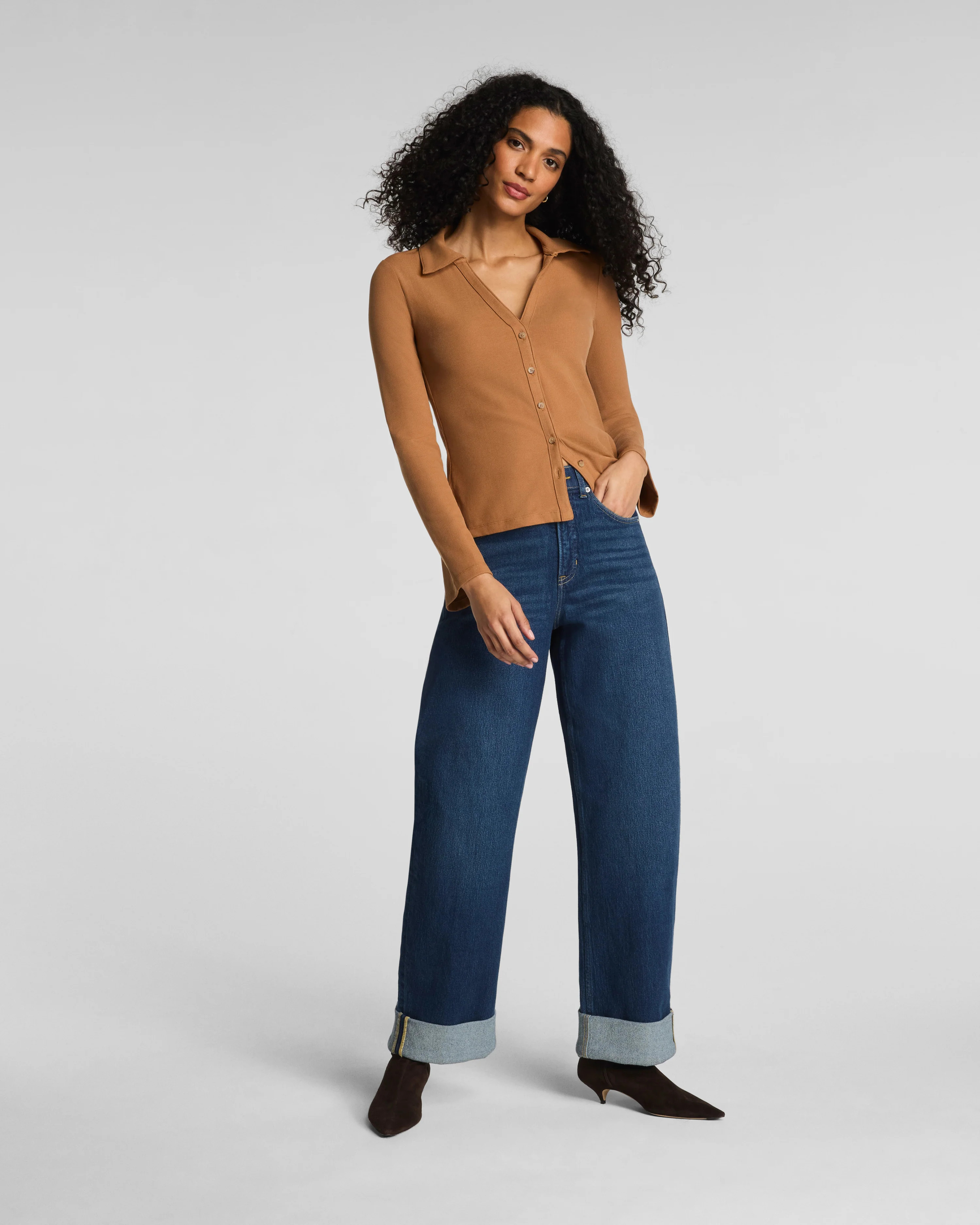 SPANX® Ribbed Knit Button Down | Spanx