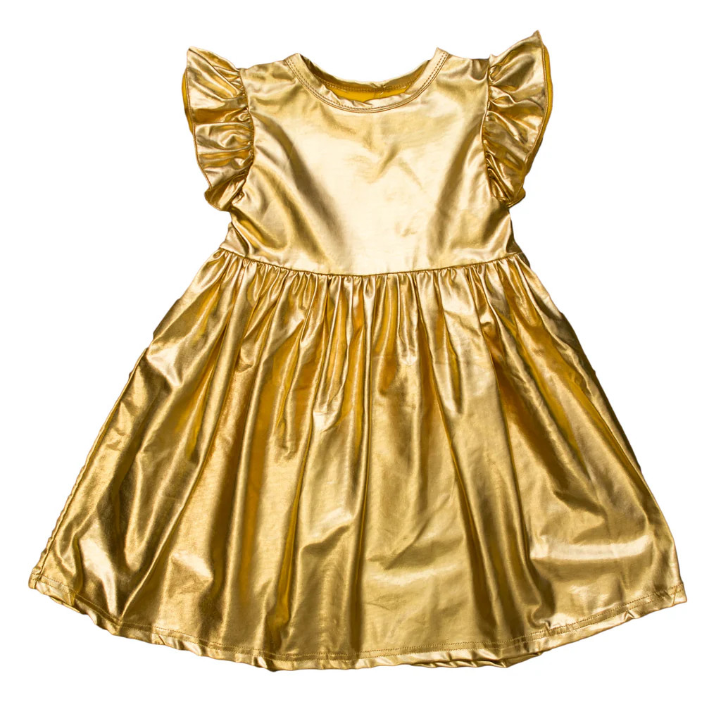 Gold Metallic Adult Dress | Belle Cher