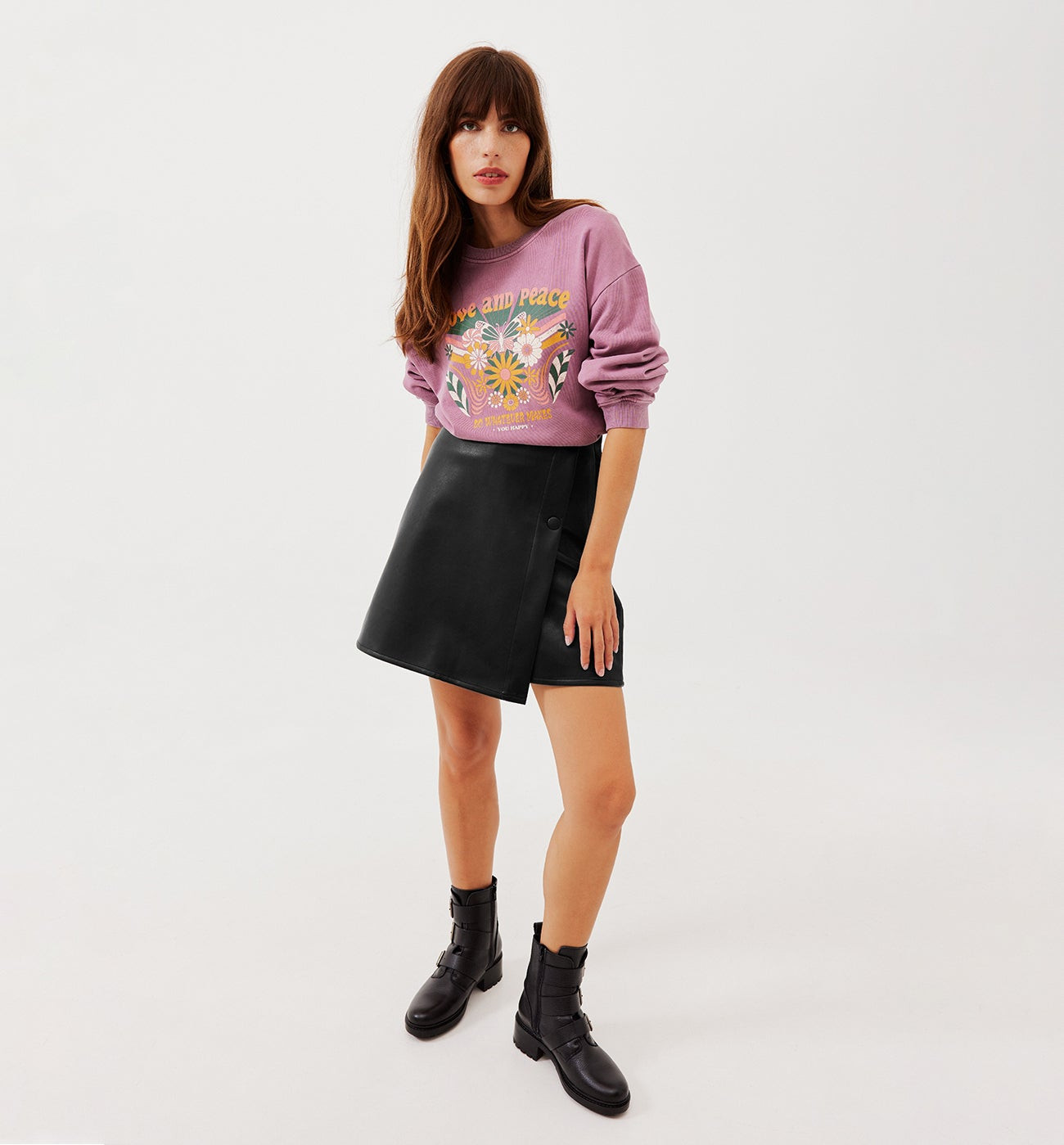 Jupe courte en simili Femme - Noir | Promod (FR)