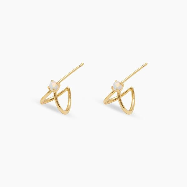 Opalite Solitaire Double Huggies | Gorjana
