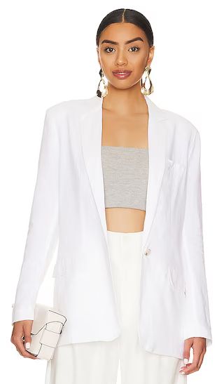 Linen On The Edge Blazer in White | Revolve Clothing (Global)