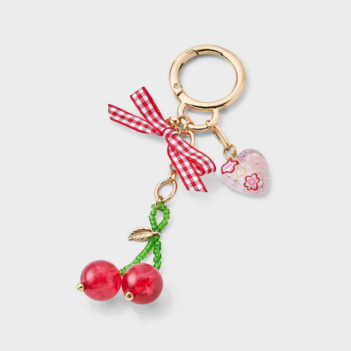 Gingham Bow and Cherry Bag Charm - A New Day™ Red | Target
