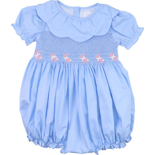 Blue Smocked Bunny Bubble | Cecil and Lou