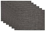 DII PVC Tabletop Collection Placemat Set, 13x17.25, Gray Tweed, 6 Piece | Amazon (US)