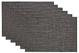 DII PVC Tabletop Collection Placemat Set, 13x17.25, Gray Tweed, 6 Piece | Amazon (US)