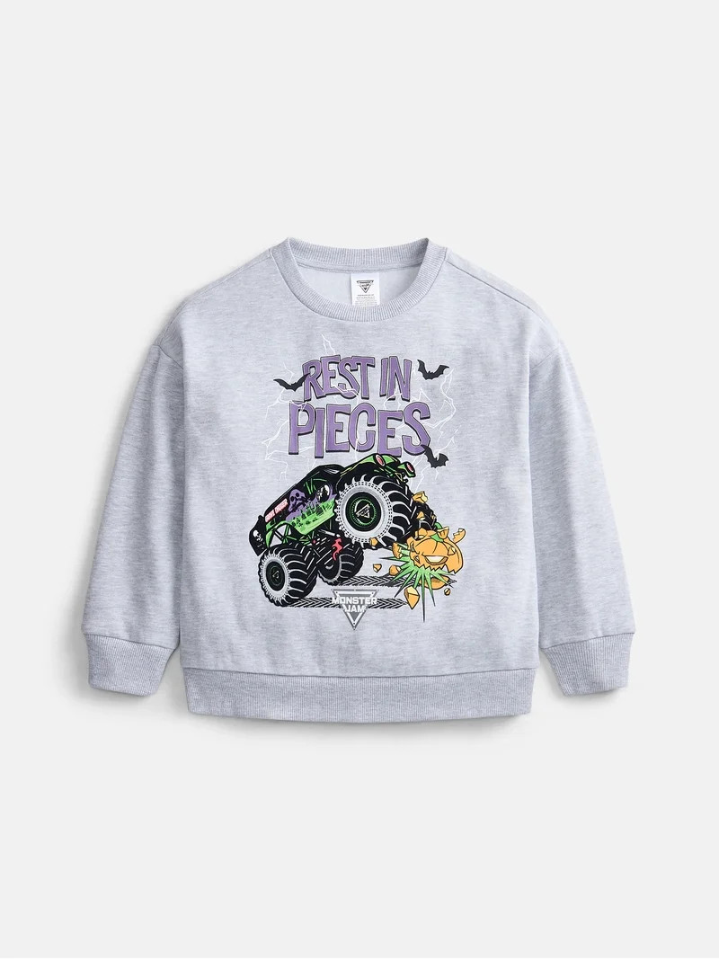 Monster Jam Boys' Halloween Graphic Sweatshirt with Long Sleeves, Sizes 4-18 | Walmart (US)