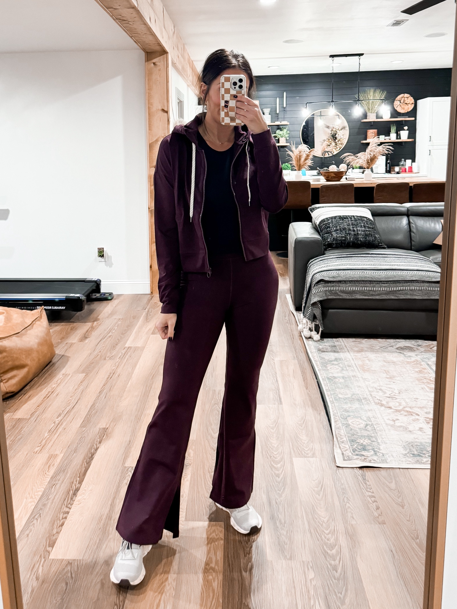 Hooded Zip Up-medium
Padded tank- medium 
Split Flares-small 

#LTKGiftGuide #LTKstyletip #LTKfitness