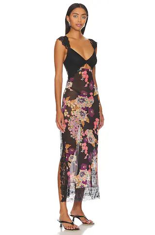 Free People x Intimately FP Suddenly Fine Maxi Slip in Black Combo from Revolve.com | Revolve Clothing (Global)