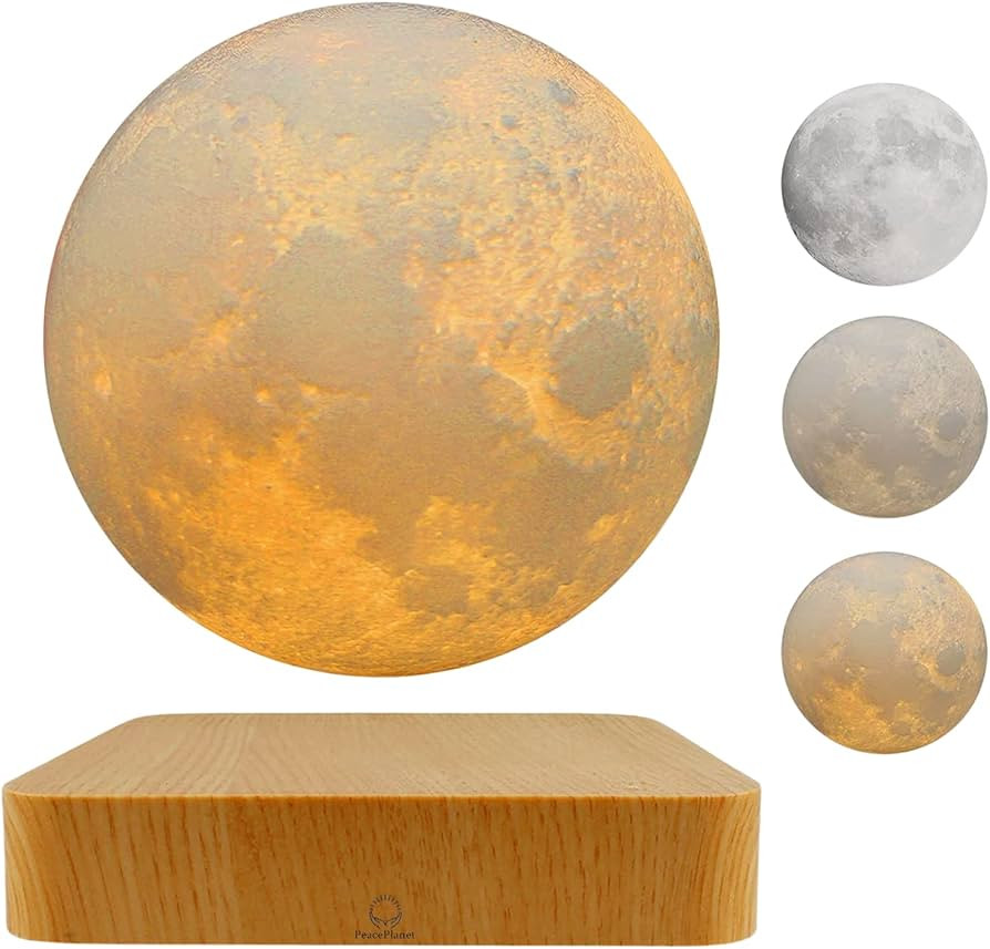 PeacePlanet Floating Moon Lamp, Gift, LED Table Lamp, Levitate & Rotate in Air, Night Light, Mult... | Amazon (US)