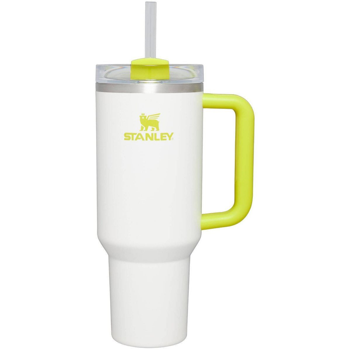 Stanley 40 oz Stainless Steel H2.0 Flowstate Quencher Tumbler White/Electric Yellow | Target