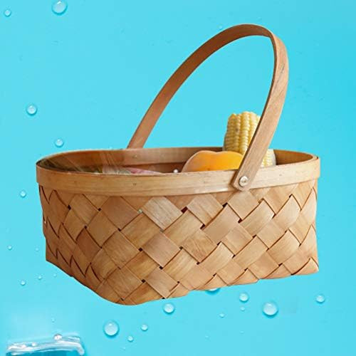 Vosarea Rattan Woven Basket with Handle Portable Storage Container Wooden Basket for Kitchen Craf... | Amazon (CA)