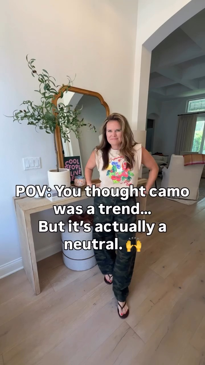 If you’re sleeping on camo pants, here’s your sign to grab a pair. They go with graphic tees, tanks, denim jackets, sneakers, sandals- you name it. 

#OOTD #camopants #over40style #everydaystyle #ltkstyletip