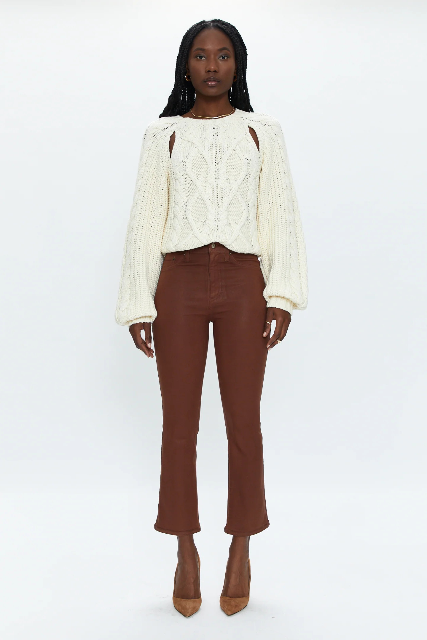 Lennon High Rise Crop Boot - Coated Saddle | Pistola Denim