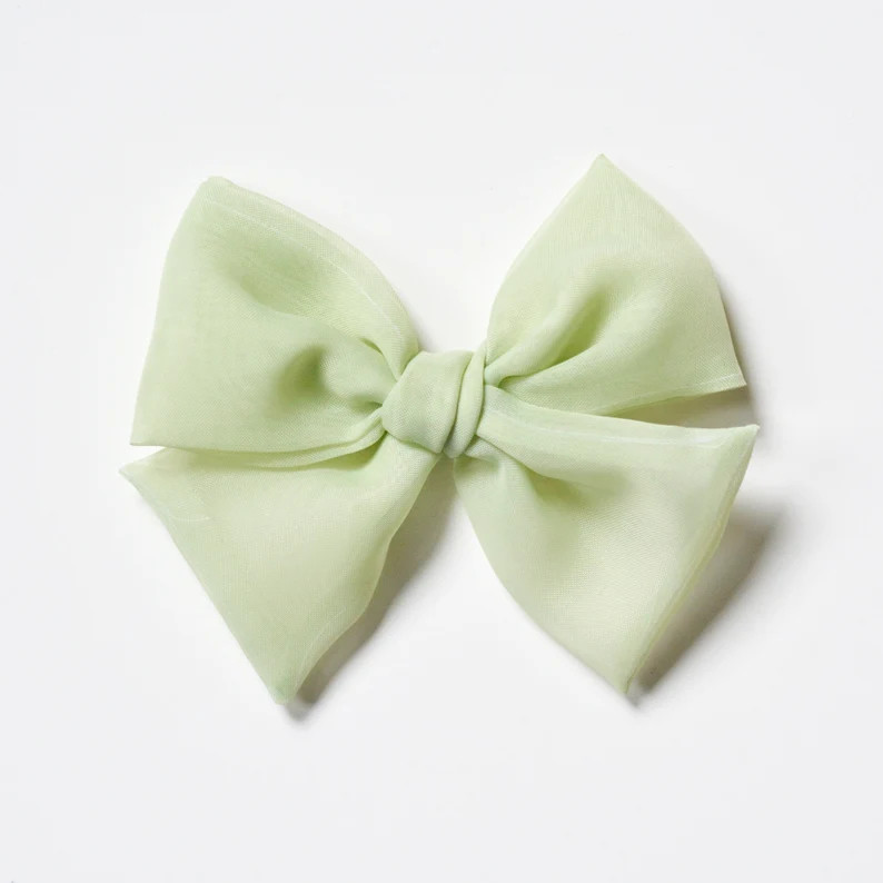 Jumbo Willow Sheer Girls Hair Bow Spring Bow Clop Pastel - Etsy | Etsy (US)