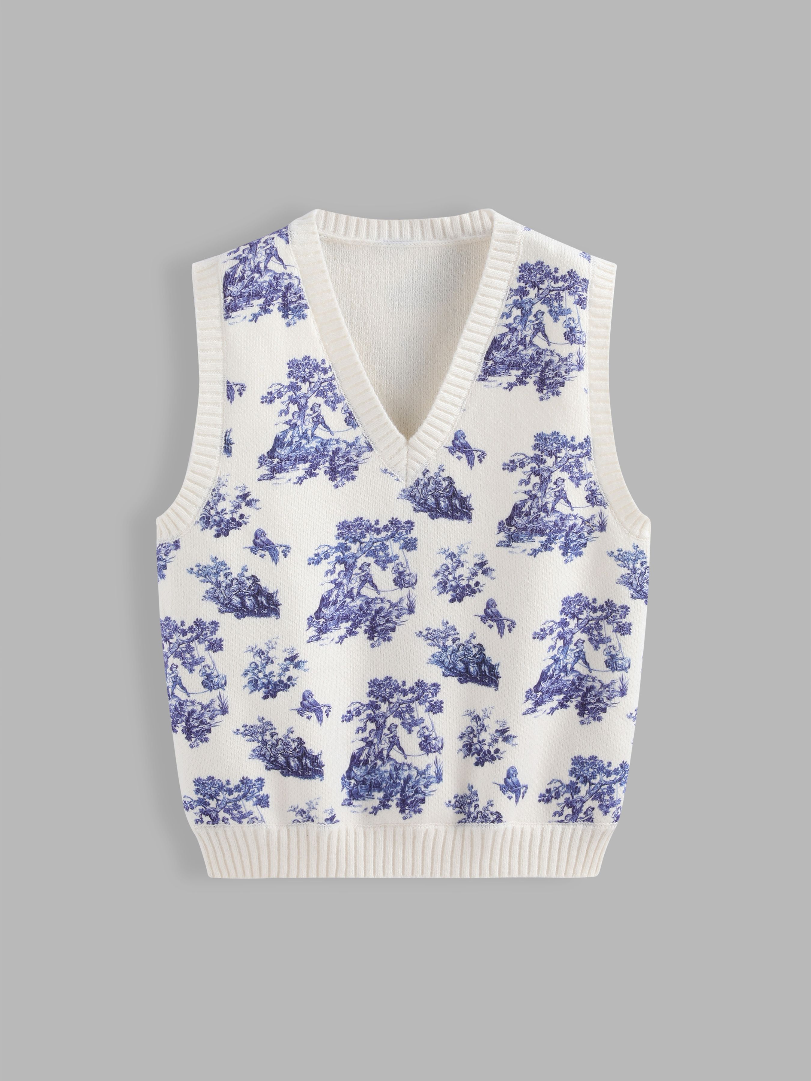 Toile de Jouy Sweater Vest - Cider | Cider