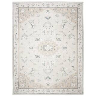 SAFAVIEH Micro-Loop Beige/Ivory 8 ft. x 10 ft. Border Area Rug MLP505B-8 - The Home Depot | The Home Depot