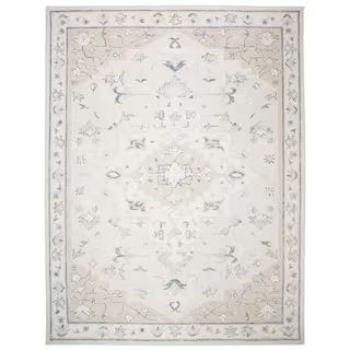 SAFAVIEH Micro-Loop Beige/Ivory 8 ft. x 10 ft. Border Area Rug-MLP505B-8 - The Home Depot | The Home Depot