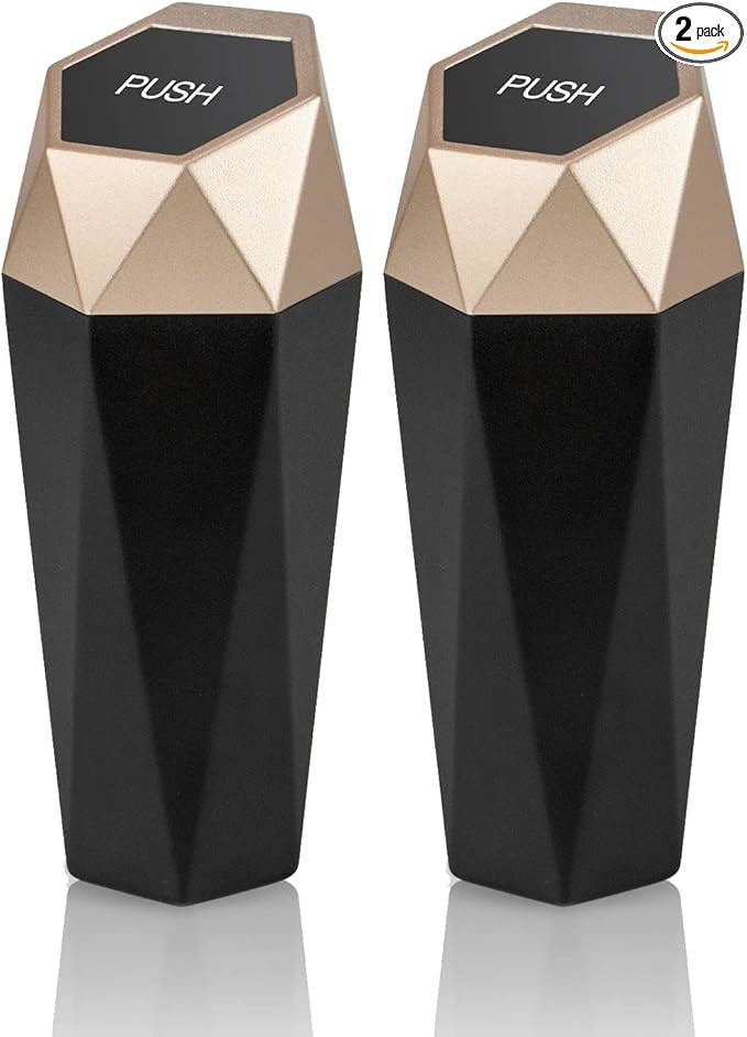 Car Trash Can with Lid,Portable Vehicle Auto Car Garbage Can,Diamond Design Mini Garbage Bin for ... | Amazon (US)