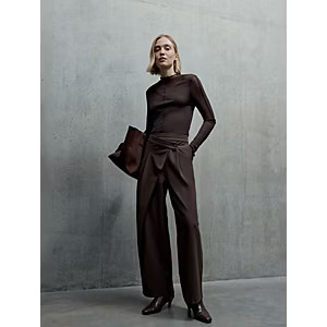Studio Edit Brown Wrap Waist Balloon Trousers | George