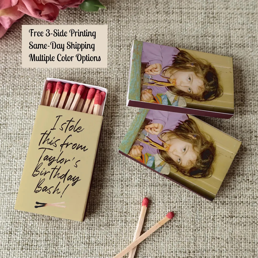 I Stole This From Birthday Matchboxes, Custom Photo Party Favors | Etsy (Global)