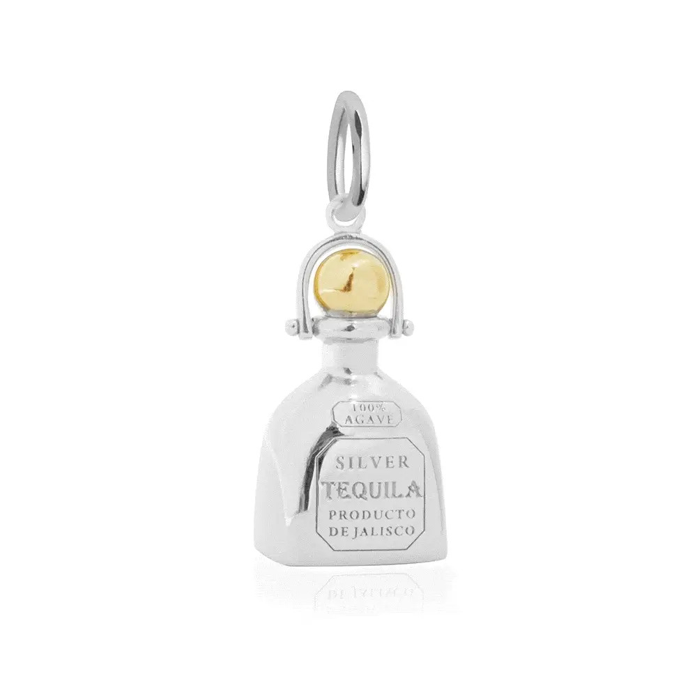 Two-Tone Tequila Bottle Charm Silver | Jet Set Candy (US)