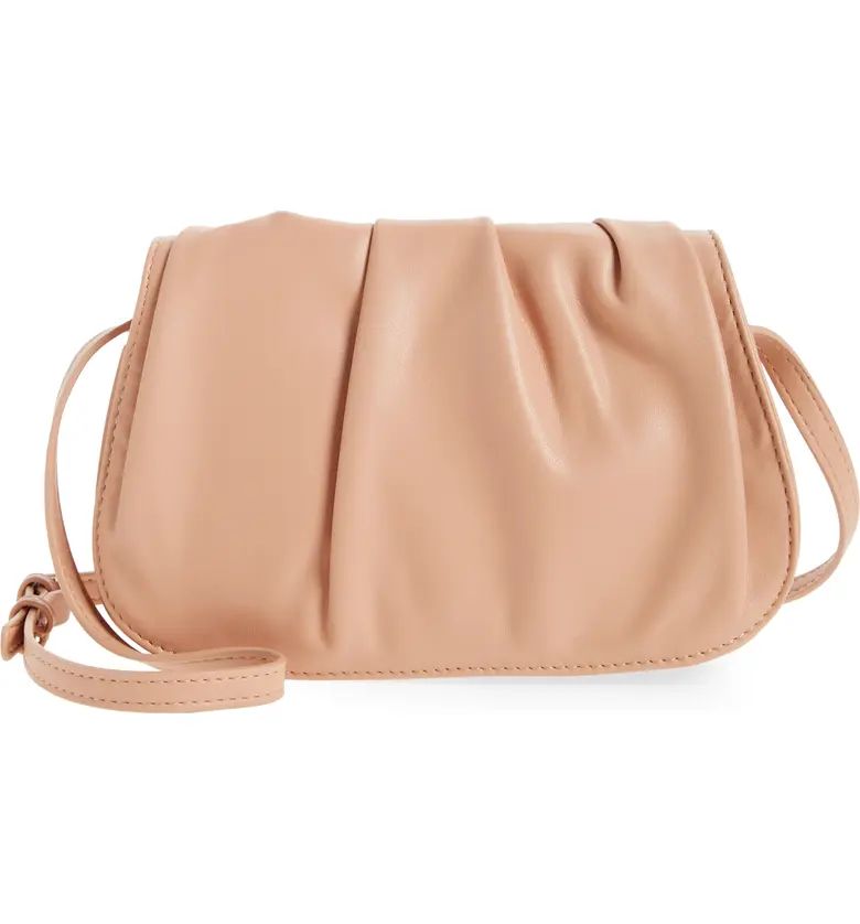 Gathered Faux Leather Crossbody Bag | Nordstrom