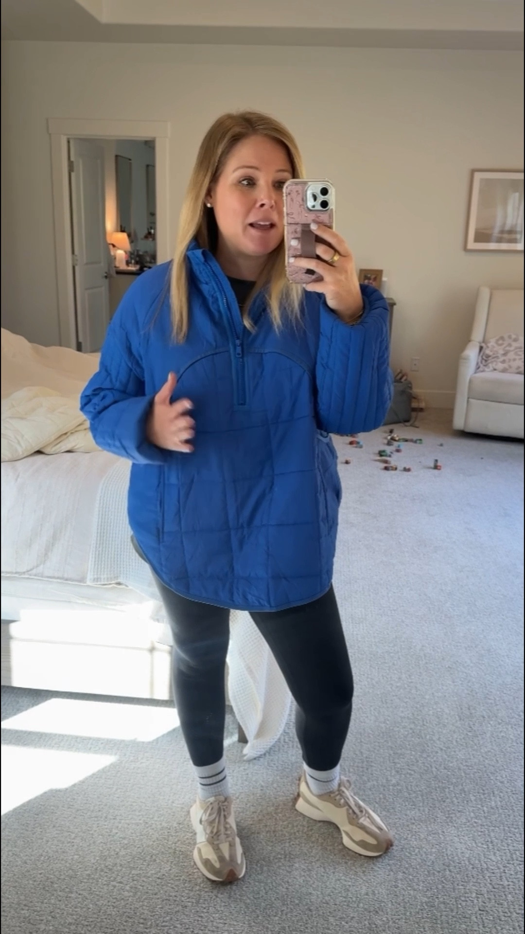 Size XL in amazon and size M in free people 

Free People jacket might be slightly warmer, but could also be too hot depending on where you live. 

#LTKmomlife #LTKdayinmylife #LTKMidsize