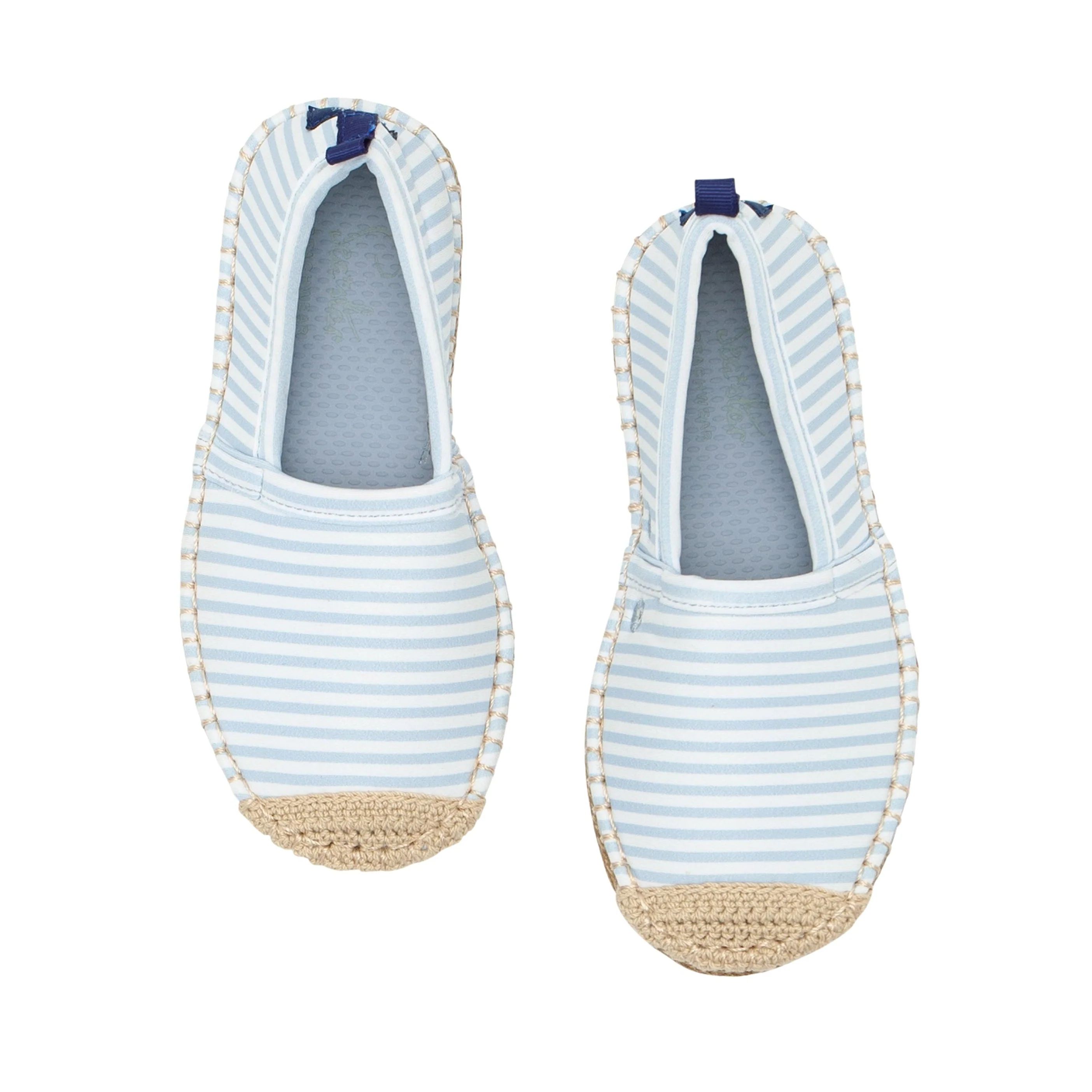 minnow x sea star unisex children's powder blue stripe beachcomber espadrille | minnow