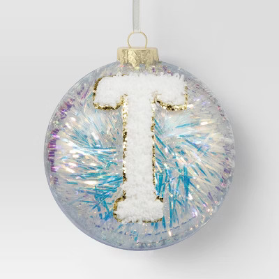 Christmas Monogram Plastic Tinsel Ball T - Wondershop™ | Target