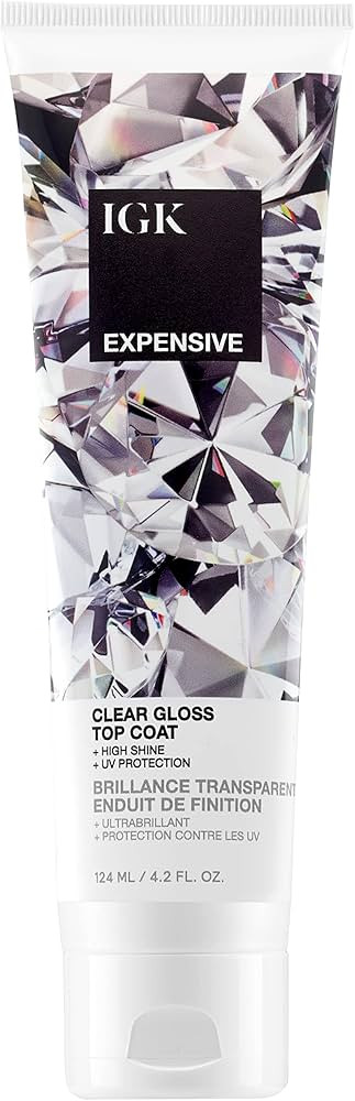 IGK EXPENSIVE Clear Gloss Top Coat | Shine + Strengthen + Smooth | Vegan + Cruelty Free | 4.2 Oz | Amazon (US)
