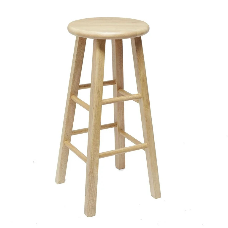 Mainstays Fully Assembled 29" Natural Wood Bar Stool | Walmart (US)