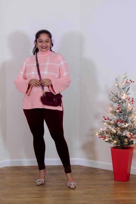 Christmas outfit ideas, holiday outfit ideas from @walmartfashion

Sweeter size M
@Spanx Velvet legging size M
Heels size 6 all fit TTS

#LTKunder50 #LTKHoliday #LTKSeasonal