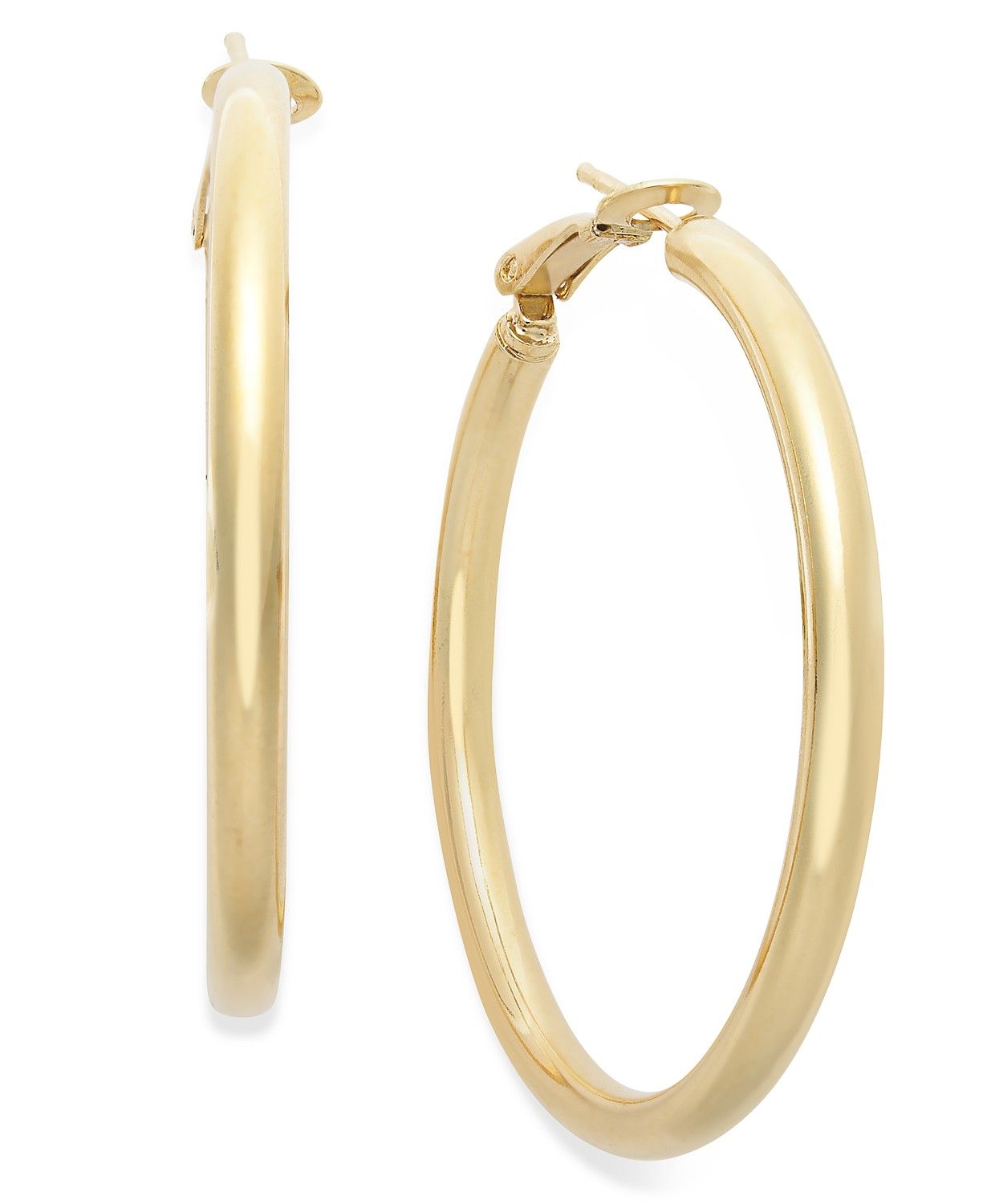 Giani Bernini Medium 18k Gold over Sterling Silver Clutchless Hoop Earrings, 1.5 | Macys (US)