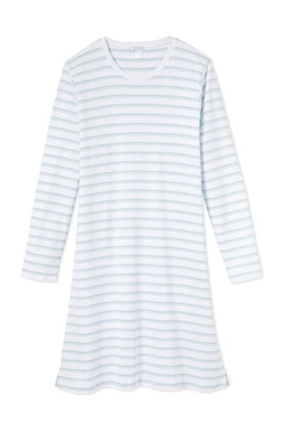 Pima Long Sleeve Weekend Nightgown in Sea Glass | LAKE Pajamas