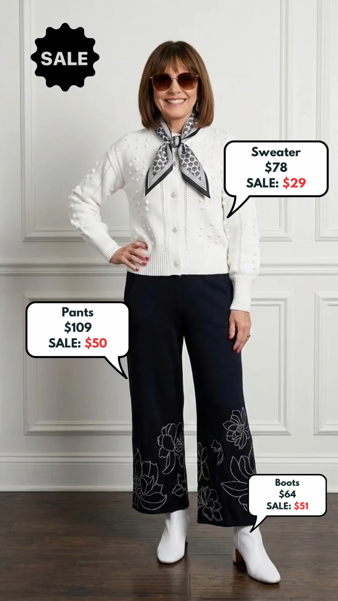 Crushing on the white embroidery on these pants!! Stretch waist - Fits TTS - wearing size small - The White Sweater can be worn unbuttoned 
‼️ ALL on SALE ‼️ 
Workwear- Office Outfit - Travel - Vacation- Dinner Date - Casual Chic 

Follow my LTK @fashionistanyc on the @shop.LTK app to view this post and get my exclusive app-only content!

#liketkit #LTKootd #LTKSaleAlert #LTKdayinmylife #LTKWorkwear #LTKSeasonal #LTKgrwm
@shop.ltk
https://liketk.it/5Q5wT