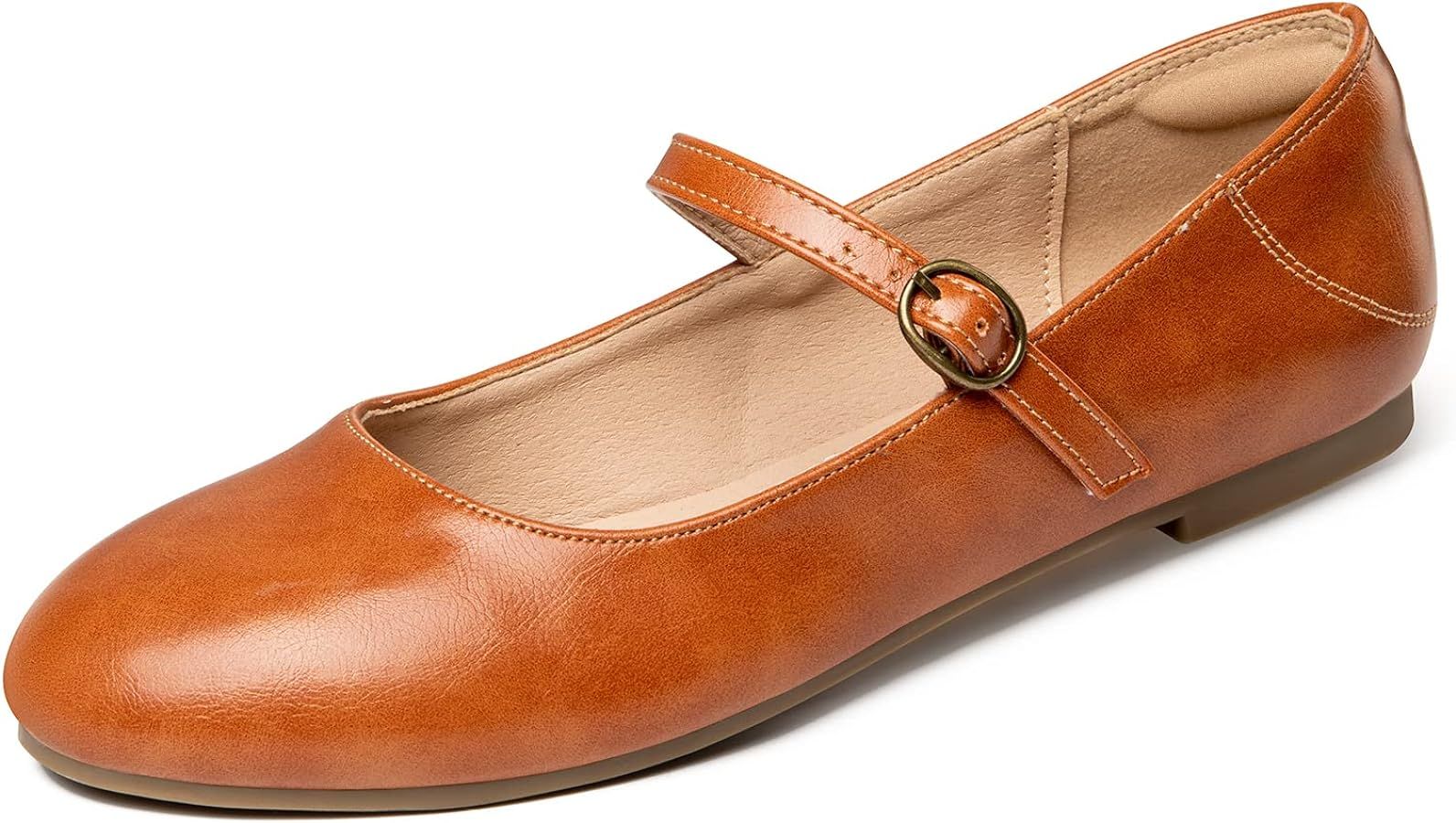 Rekayla Mary Jane Flats Shoes Women Dressy Comfortable Round Toe Slip on Ballet Flat | Amazon (US)