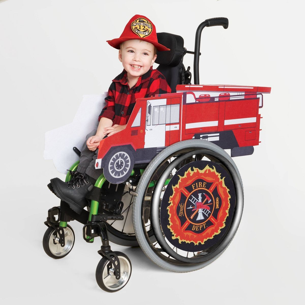 Kids' Adaptive Fire Truck Halloween Costume Wheelchair Cover with Helmet - Hyde & EEK! Boutique... | Target