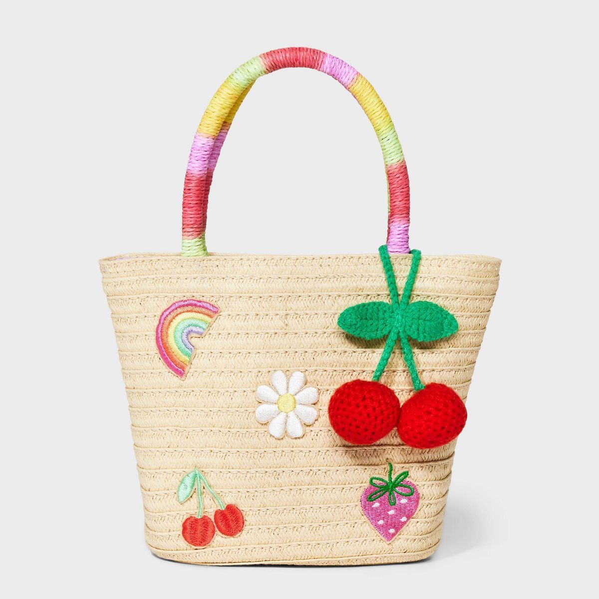 Toddler Girls' Woven Patchwork Tote Bag - Cat & Jack™ Off-White | Target