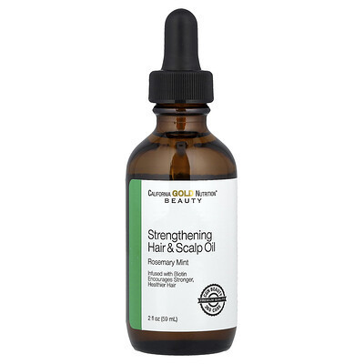 California Gold Nutrition, Strengthening Hair & Scalp Oil, Biotin, Rosemary Mint, 2 fl oz (59 ml) | iHerb
