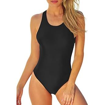 Happy Sailed Women One Piece Swimsuit Athletic Training Racerback Swimwear Bathing Suits(S-XXL) | Amazon (US)