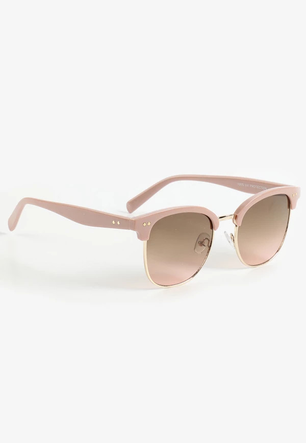 Pink Top Metal Round Sunglasses | Maurices