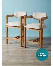 2pk 37in Ashley Curved Wood Frame Counter Stools | HomeGoods